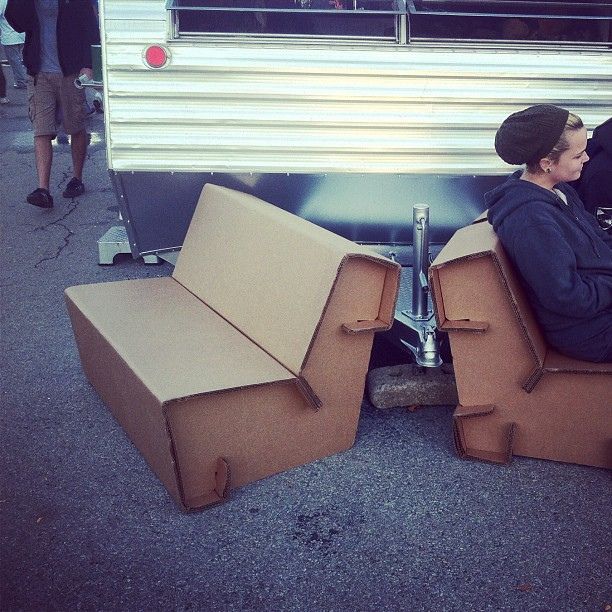 Lasercut cardboard furniture at #makerfaire | Flickr - Photo Sharing!