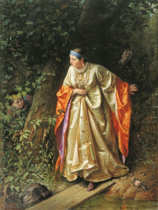 С. Грибков, Прятки, 1893 20 портретов русских красавиц
