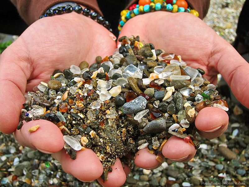 Стеклянный пляж Форт Брэгг, Glass Beach, Калифорния США