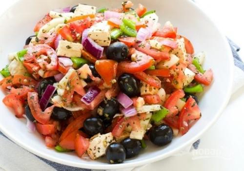 Салат «Греческий» вегетарианский.