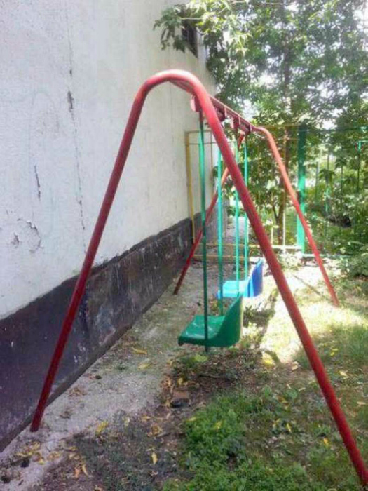 Размещение качелей. Размещение качелей.