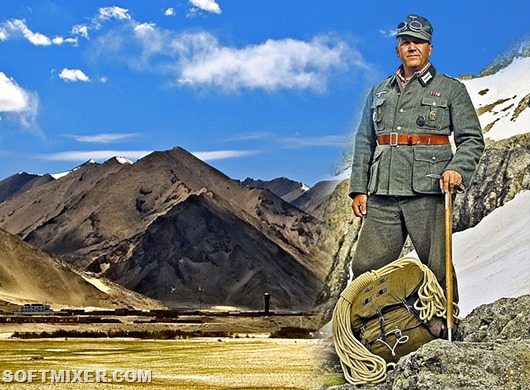 Karakorum Highway. Chinese Pamir. On the altitude more than 3000 meter a yak is the most spreaded livestock.
