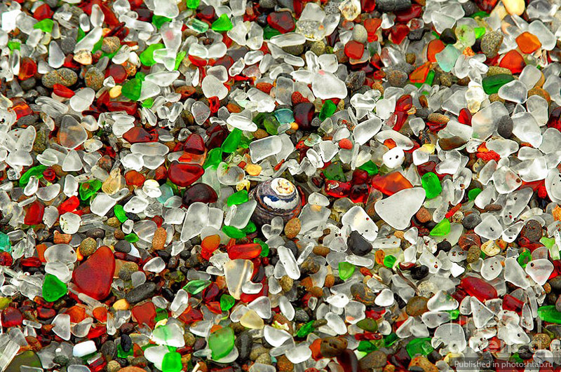 Стеклянный пляж Форт Брэгг, Glass Beach, Калифорния США