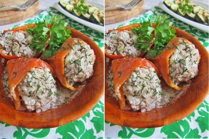 Перцы фаршированные говядиной, рисом и цуккини — объедение!