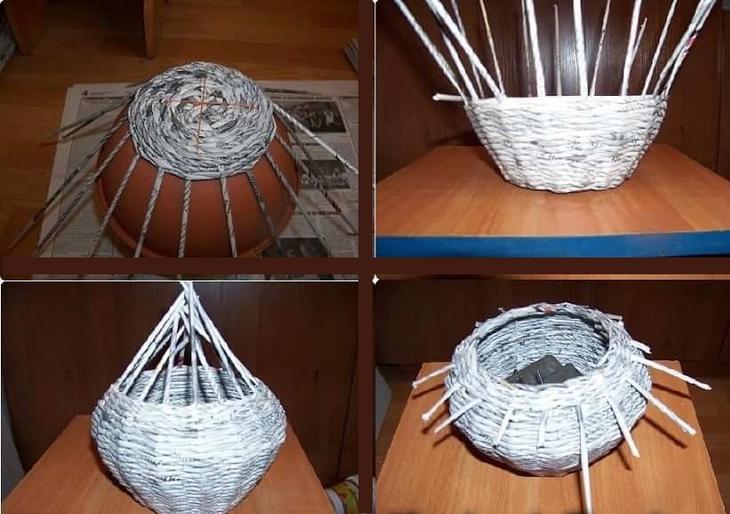 Плетение из газетных трубочек конфетницы мастер класс Плетение из газетных трубочек конфетницы мастер класс