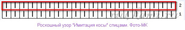 Роскошный узор "Имитация косы" спицами: мастер-класс