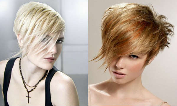 Стрижки с косой челкой Стрижки с косой челкой