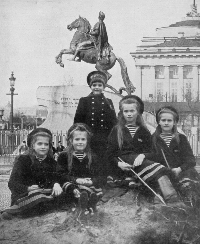 Великие княжны Мария, Анастасия, Ольга и Татьяна с Царевичем Алексеем, 1909 знаменитости, интересные фото, фото