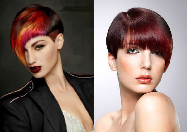 Стрижки с косой челкой Стрижки с косой челкой