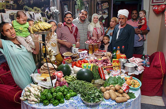 Недельный рацион семьи в разных странах мира рацион, еда, продукты