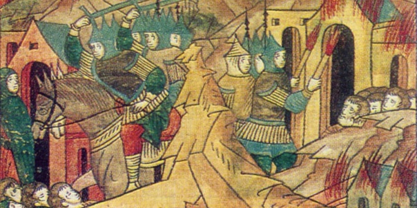 Иллюстрация из «Повести о разорении Рязани Батыем». Зимой 1237 года город был полностью разрушен и в качестве поселения больше не существовал.