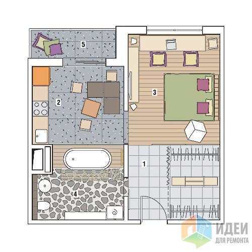 Проект квартиры 42,7 м2 в доме серии П-3М Квартирка!