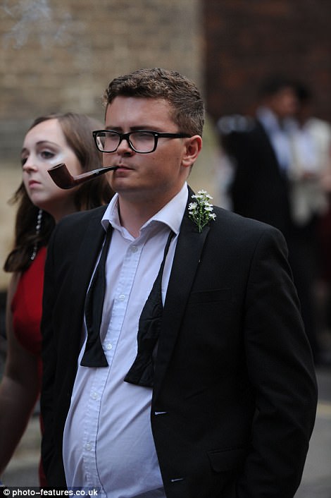 One guest puffed away at a smoking pipe