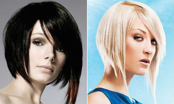 Стрижки с косой челкой Стрижки с косой челкой