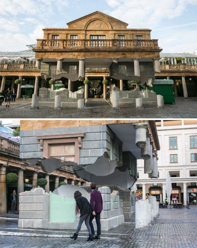 Искажение реальности. Автор: Alex Chinneck. Искажение реальности. Автор: Alex Chinneck.
