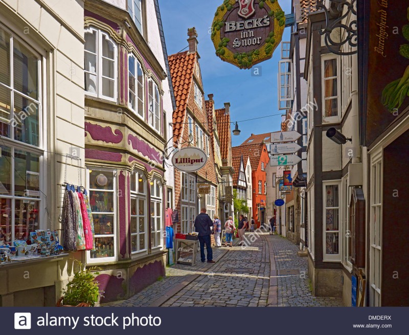 Живописный район Шнор в Бремене (Германия)