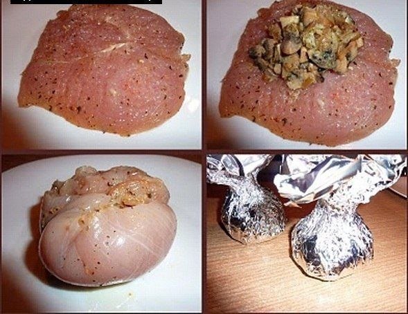 Курица с грибами или куриные бомбочки Курица с грибами или куриные бомбочки