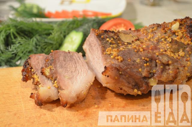 Свинина, запечённая в горчице