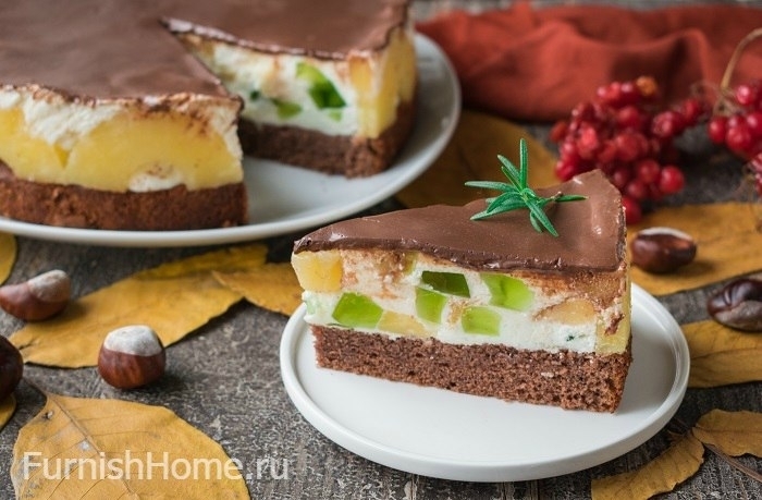 Торт с нежным суфле и ананасами Торт с нежным суфле и ананасами