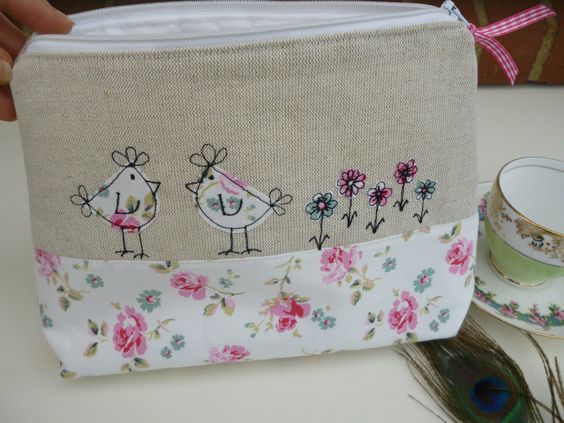 Large Handmade Cosmetic Bag Washbag Cath Kidston Cut Rose Hens waterproof lining | eBay