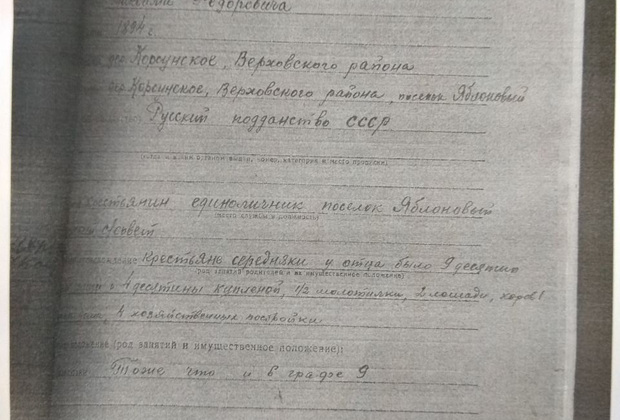 Лицевой лист протокола допроса Максима Варковского