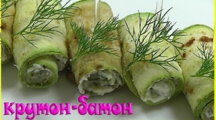 Очень вкусные рулетики из кабачков