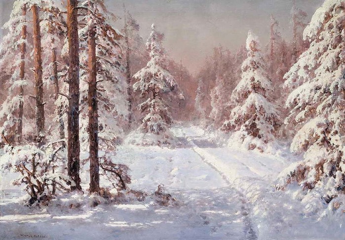 Корецкий Виктор.Зимний лес (700x487, 141Kb)