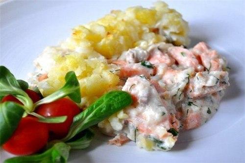 Рыбная запеканка сливочная.