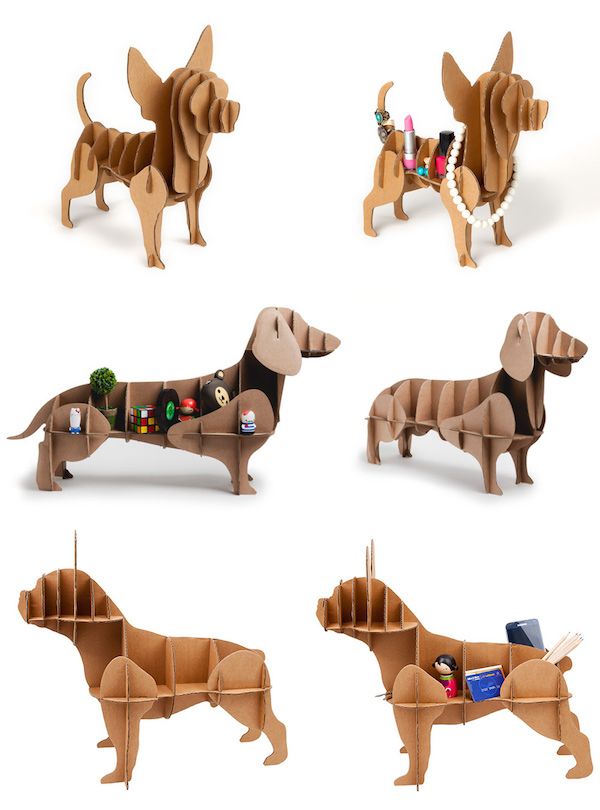 Fun, Easy To Assemble, And Recylable Dog-Shaped Shelves - DesignTAXI.com