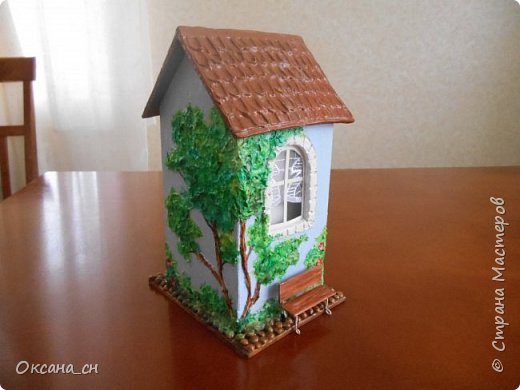 Здравствуйте Мастера и Мастерицы! Хочу поделиться новым изделием и небольшим МК. Когда пришла идея создать домик для чайных пакетиков, я стала искать в интернете идеи для оформления. Сколько прекрасных домиков я видела! Я предложила своим ученицам создать такой домик в подарок маме к 8 Марта - прекрасная и полезная поделка для кухни. Спасибо Марине за идею оформления http://stranamasterov.ru/node/349655. Очень мне понравился её домик и я попробовала сотворить подобное. фото 14