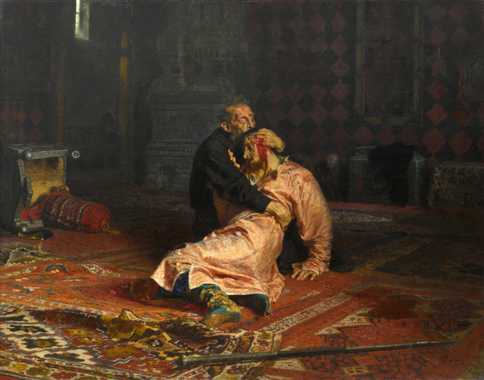 «Иван Грозный и сын его Иван 16 ноября 1581 года», Илья Репин, 1885. / Фото: www.pinimg.com