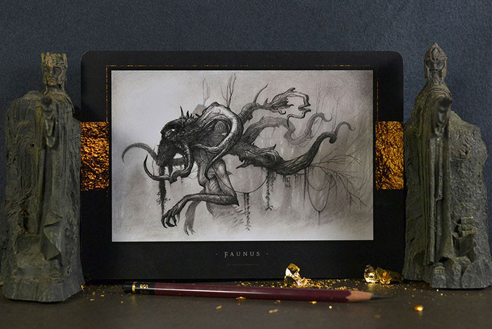 Тени и туман: графитовые рисунки мистических существ  мистика, рисунок, существо