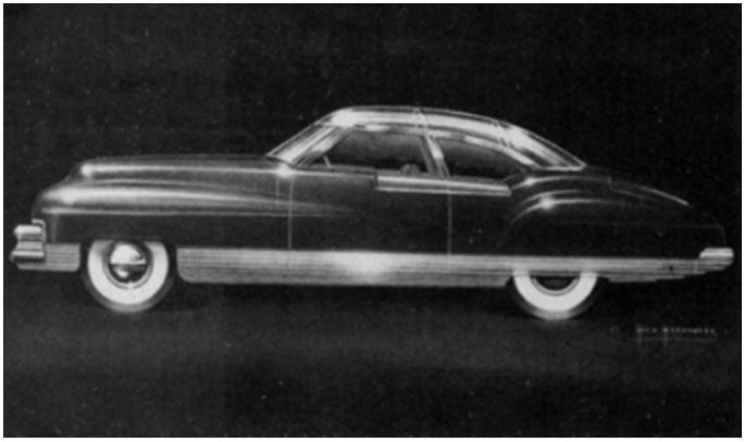 Chrysler Thunderbolt '1942, Alex Tremulis sketch, автодизайн, дизайн