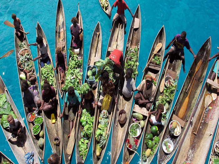 3. Плавучий рынок на Соломоновых островах, Австралия еда, плавучие рынки, факты