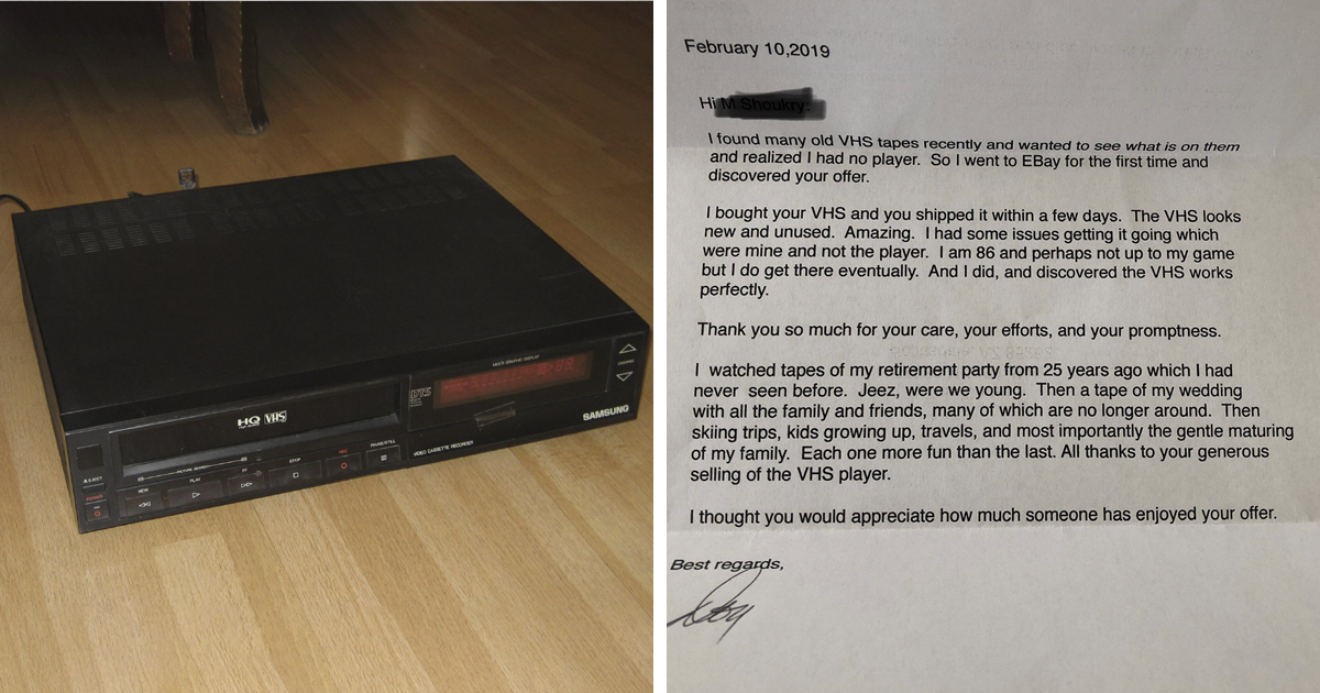 Someone Sells Their Old VHS Player On eBay And Receives A Surprise Heartwarming Letter