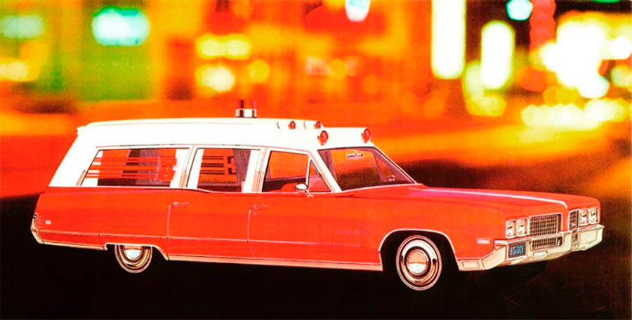 42. Oldsmobile Ninety Eight Cotner-Bevington Ambulances '1970 катафалк, скорая, универсал