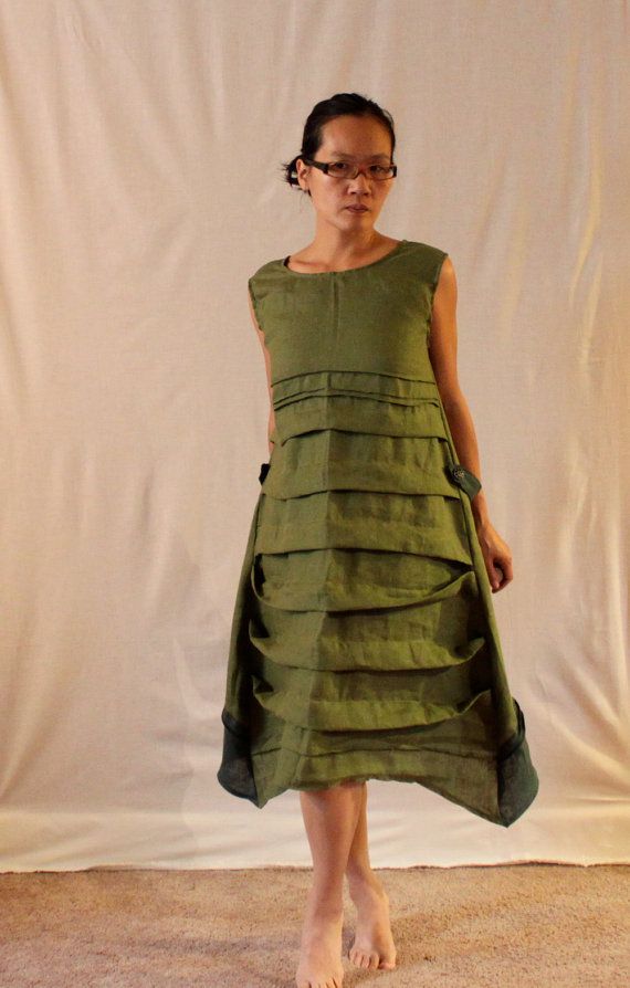 custom pleats belt deco reversible linen by annyschooecoclothing, $168.00