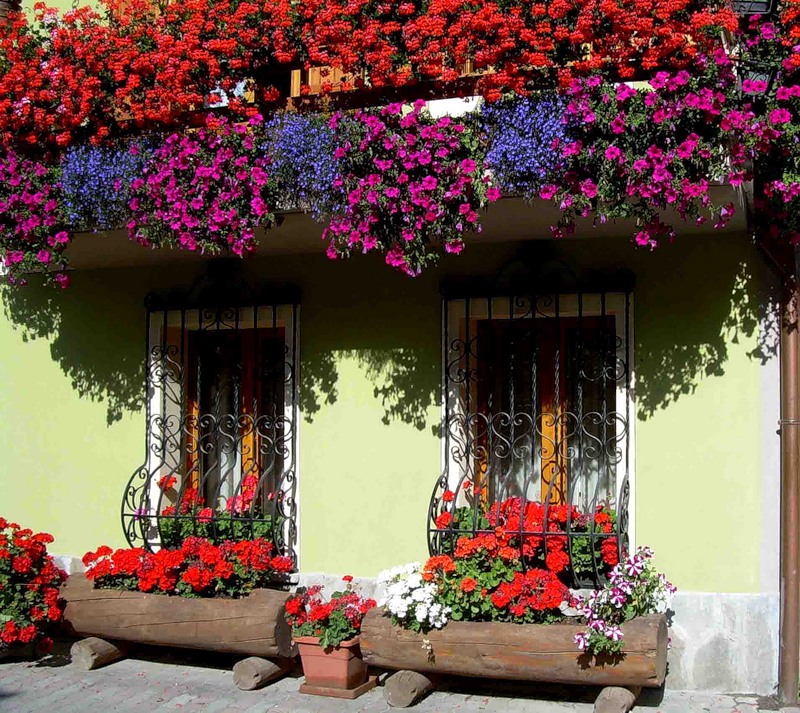 Цветочные балконы и окна Италии