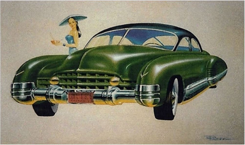  Cadillac by Art Ross '1945 sketch, автодизайн, дизайн