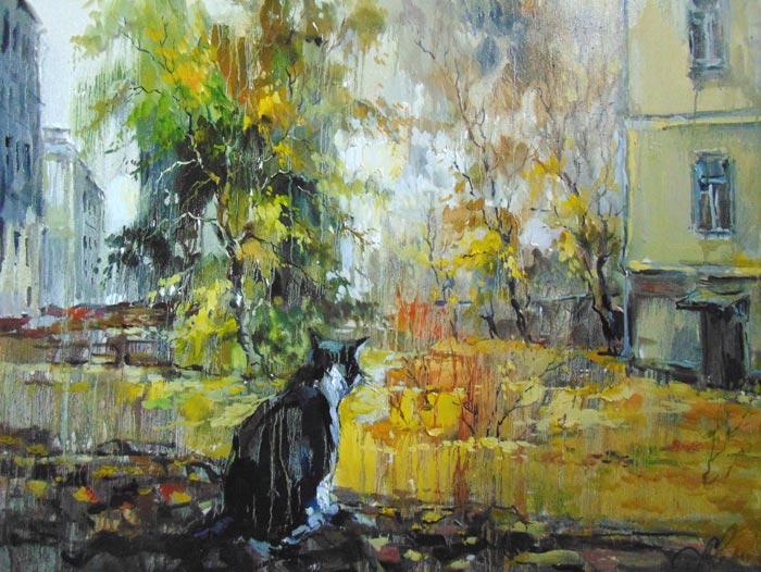 Чарина Анна. Старый кот. Двор на Арбате