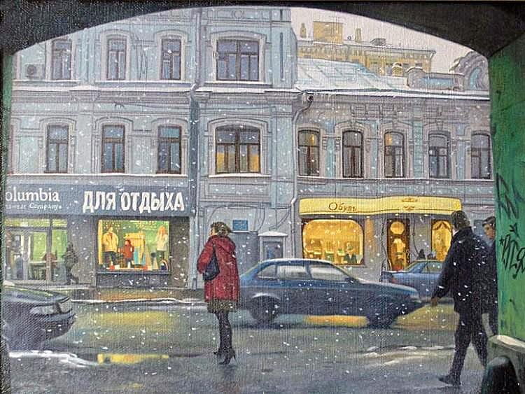 Старые московские дворики в картинах художника Филиппа Кубарева живопись, московские дворики