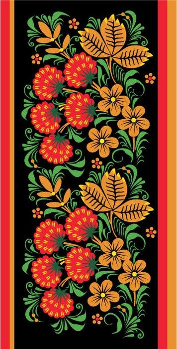 хохлома узорыFolk Khokhloma painting from Russia. Pattern with berries, leaves and flowers. Хохлома: старинные узоры для вдохновения