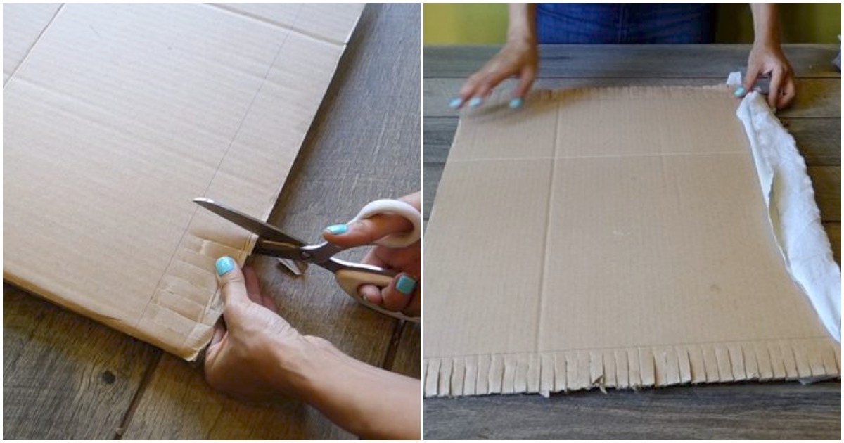 Картон и небольшие полоски из ткани помогут сделать стильным ваш интерьер
