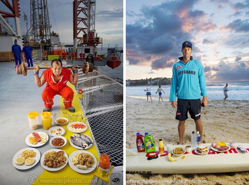 Освальдо Гутьеррез, рабочий нефтяной вышки в Венесуэле (слева). еда, калорийность, пища, факты