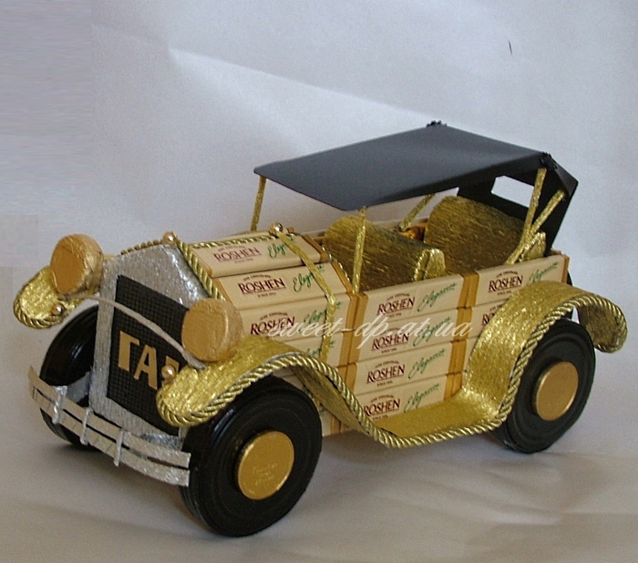 Машина из конфет мастер класс ретро