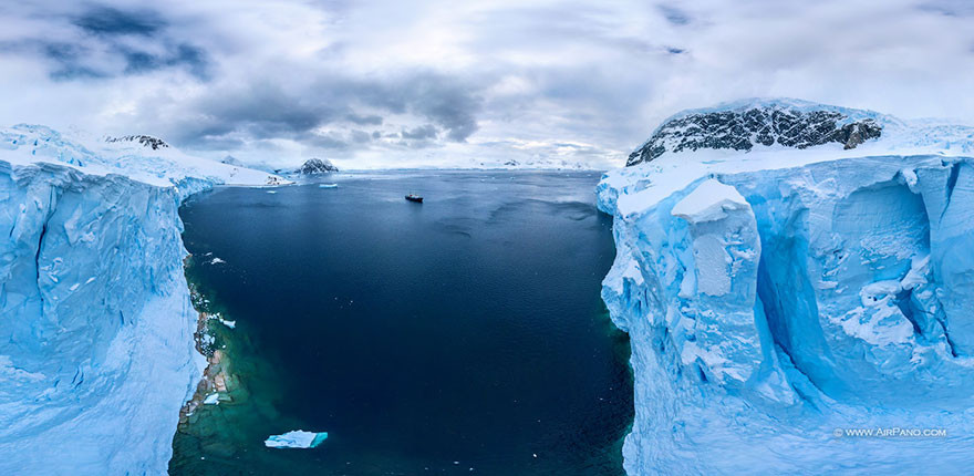 Вид сверху Антарктика, фотография