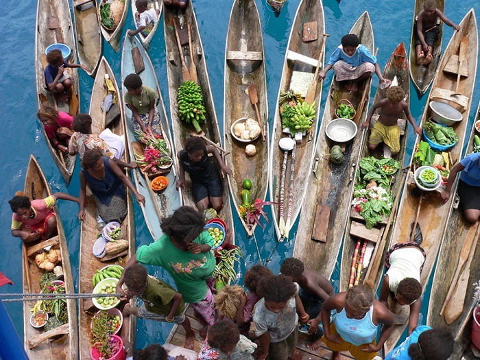 14. Плавучий рынок на Соломоновых островах еда, плавучие рынки, факты