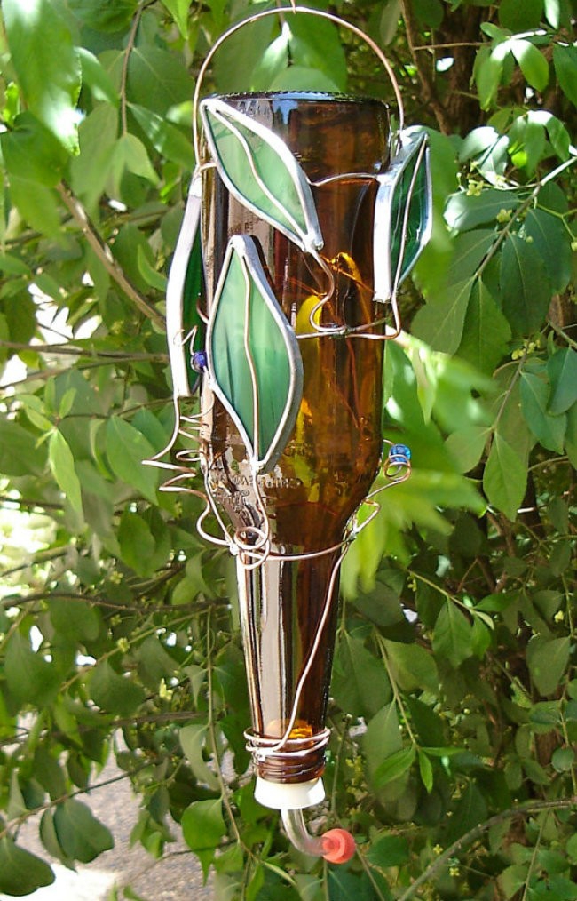 Кормушка для колибри бутылка, искусство, необычное