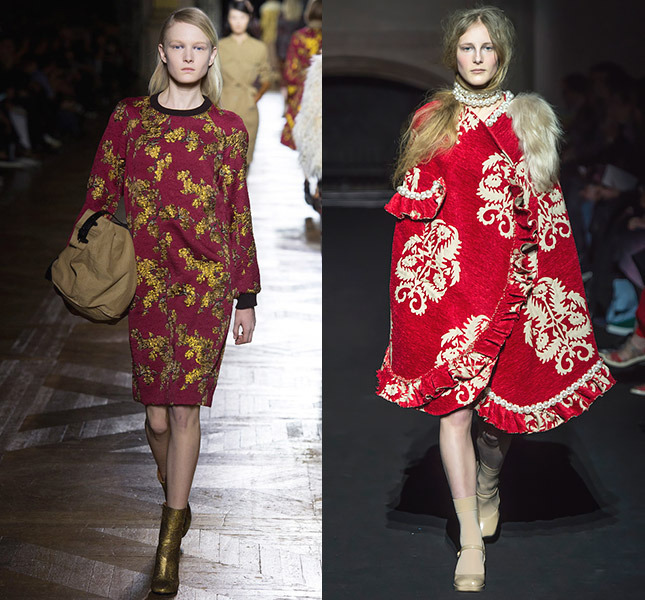 Слева — Dries Van Noten, справа — Simone Rocha