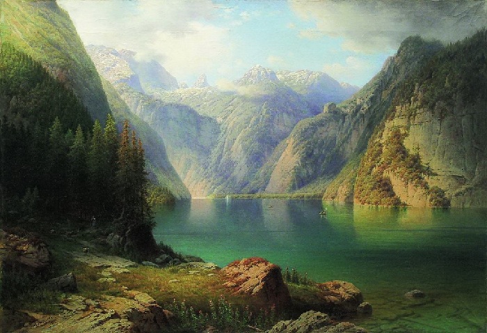 «Горное озеро». (1865 год). Автор: А.И. Мещерский. «Горное озеро». (1865 год). Автор: А.И. Мещерский.